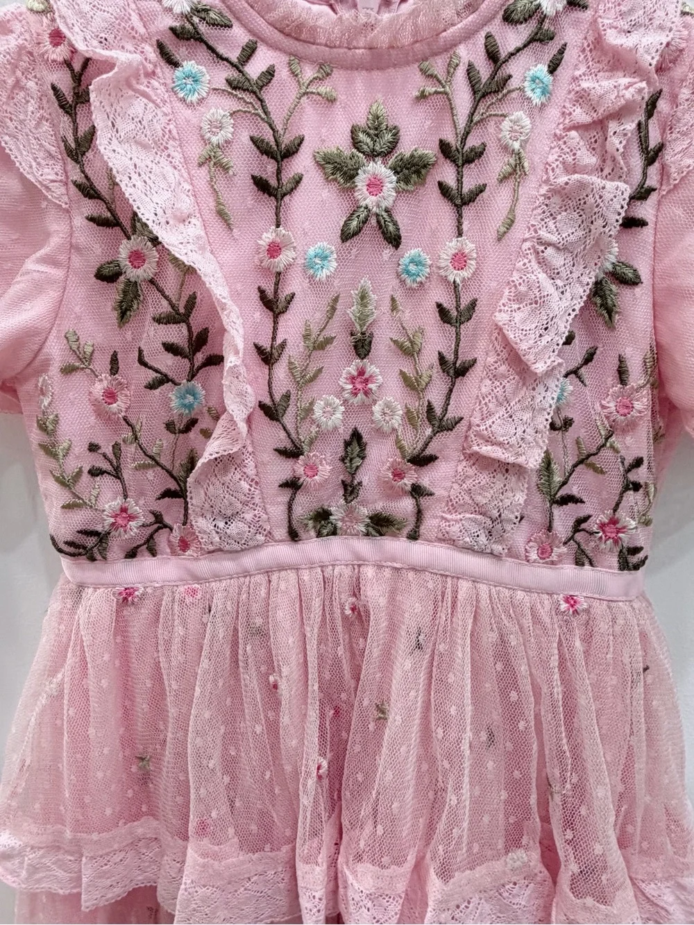 Ivy City Co. Girls' Dress Bundle Sz 6-7T Pink Embroidered, Lace & Cloud Nine
